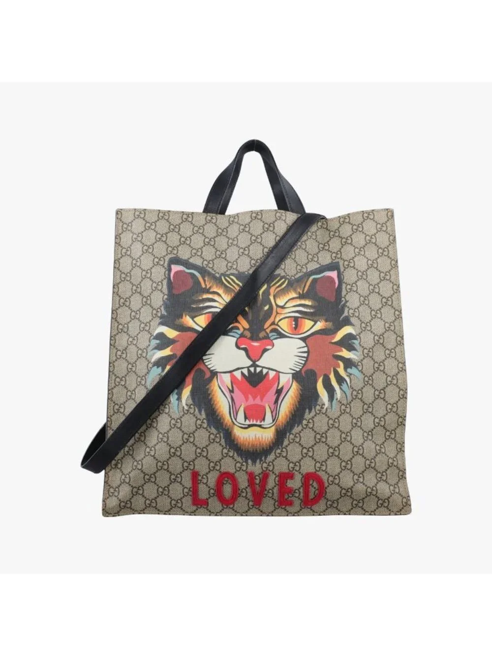 Gucci GG Supreme Kingsnake Beige Multi Canvas Tote